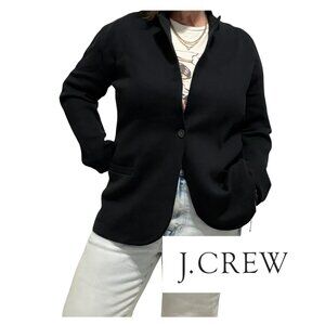 NWT J. Crew Factory Knit Sweater Blazer Cardigan in Black | Size Large